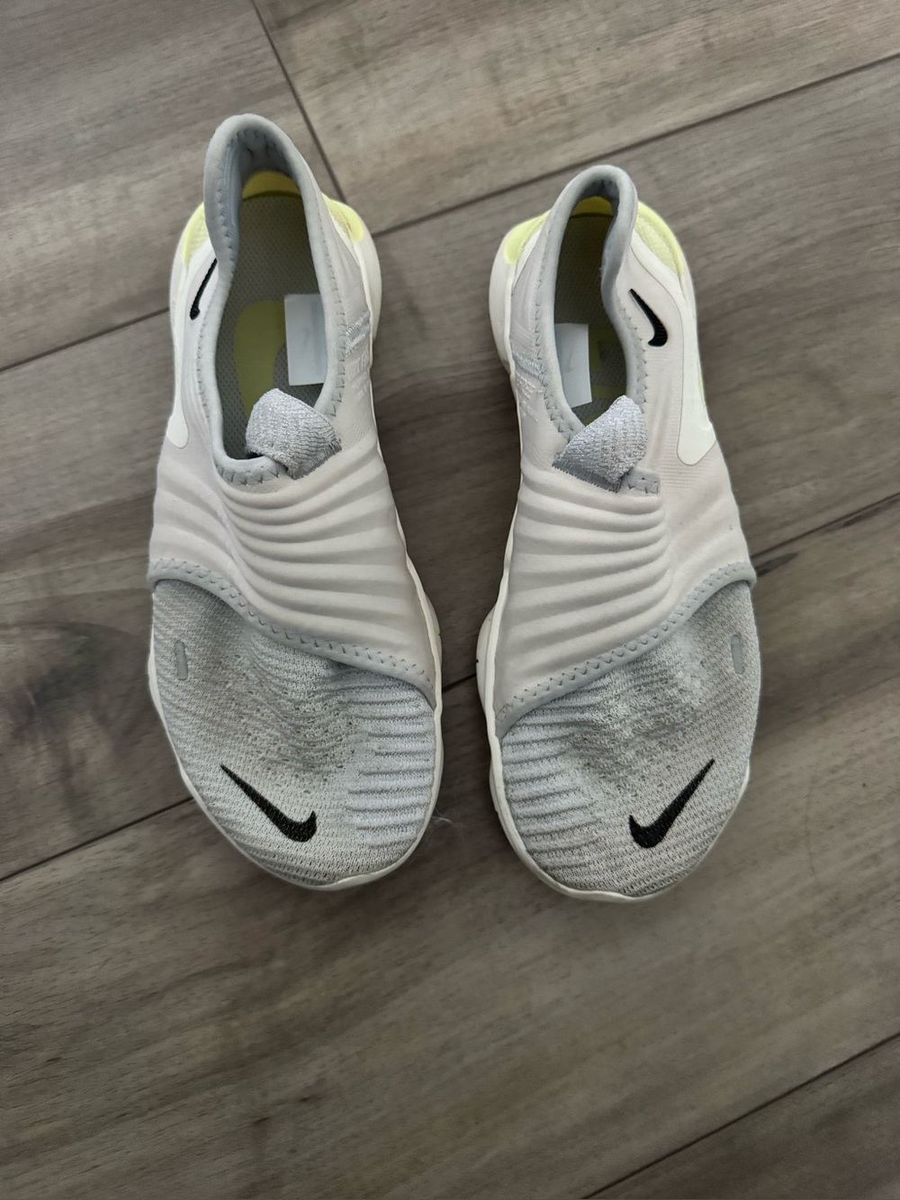 Nike Slip-On Athletic Shoes - White with Black Swoosh